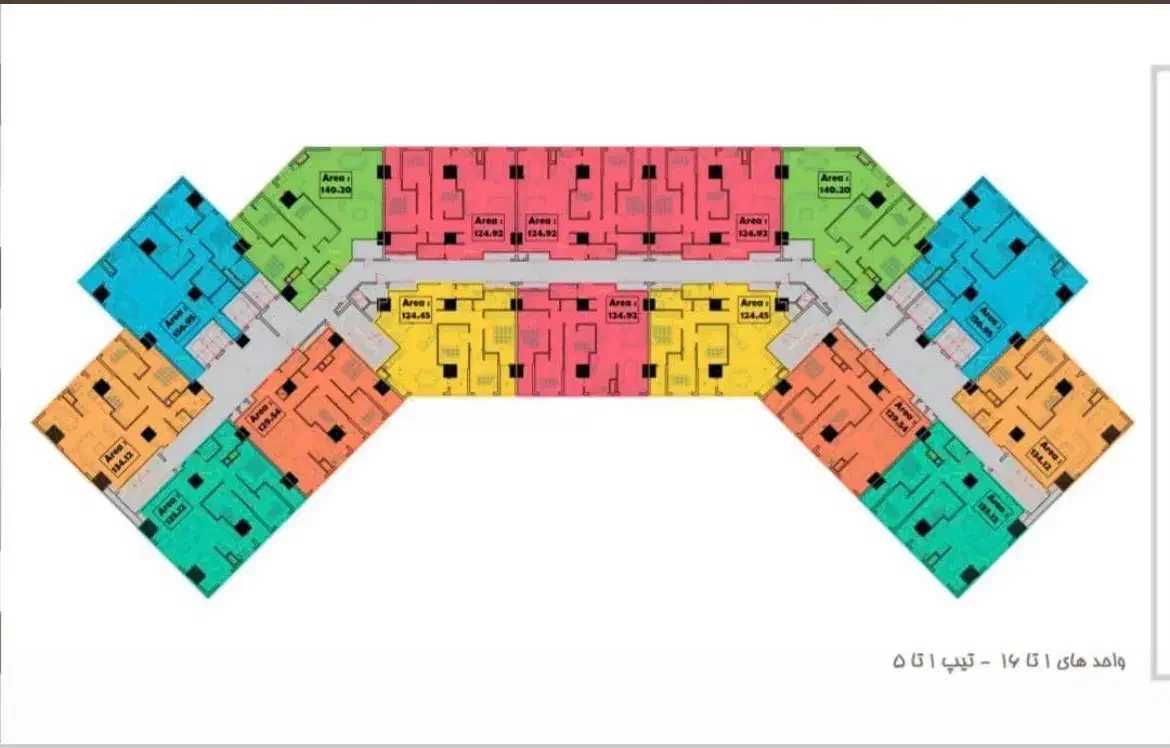 ۱۴۰ متر ۳ خواب/برج H/ پهنه ی F